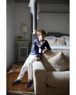 Camisola marinero lino marino CON RIBETE BLANCO - Imagen 3