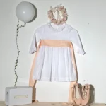 Vestido corto plumetti blanco
