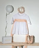 Vestido corto plumetti blanco