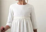 Vestido de comunion Lucia de lino blanco - Imagen 2