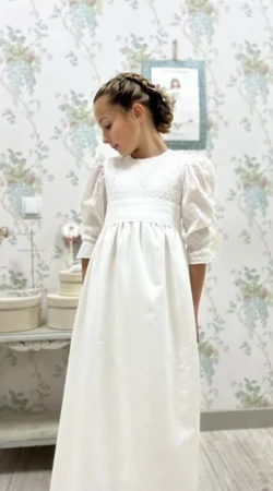 vestido de comunion tul capa sin lazada 712 nidodeabeja