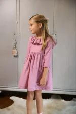 Vestido escote espalda plumetti rosa fuerte - Imagen 2