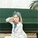 Vestido niña retro lirios azul