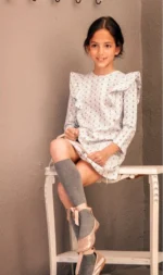 Vestido trapecio rombos azul